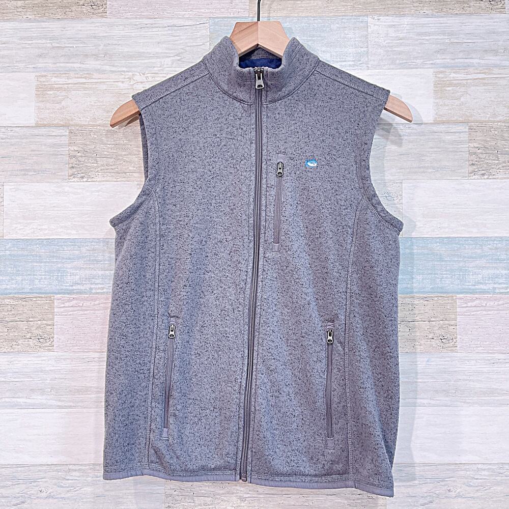 Southern Tide Knit Full Zip Vest Jacket Gray Golf Outdoors Preppy Kids XL